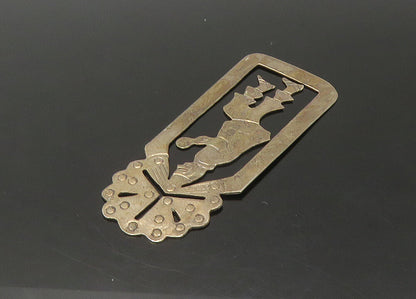 925 Sterling Silver  Vintage Dark Tone Dancing Figure Book Mark  TR3052