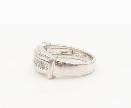 925 Sterling Silver Vintage Ring Solid Cubic Zirconia Band Sz 6 RG27575