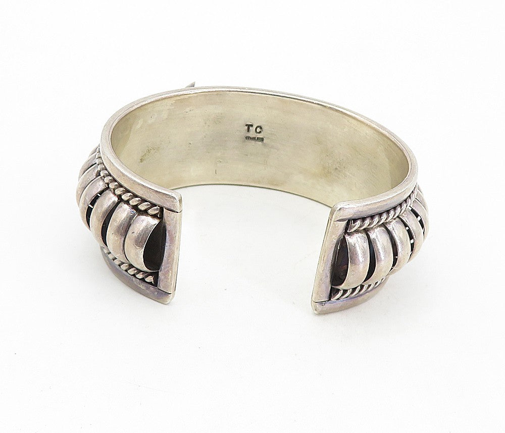 TOM CHARLEY NAVAJO 925 Sterling Silver Vintage Fluted Watch Cuff  TR1382