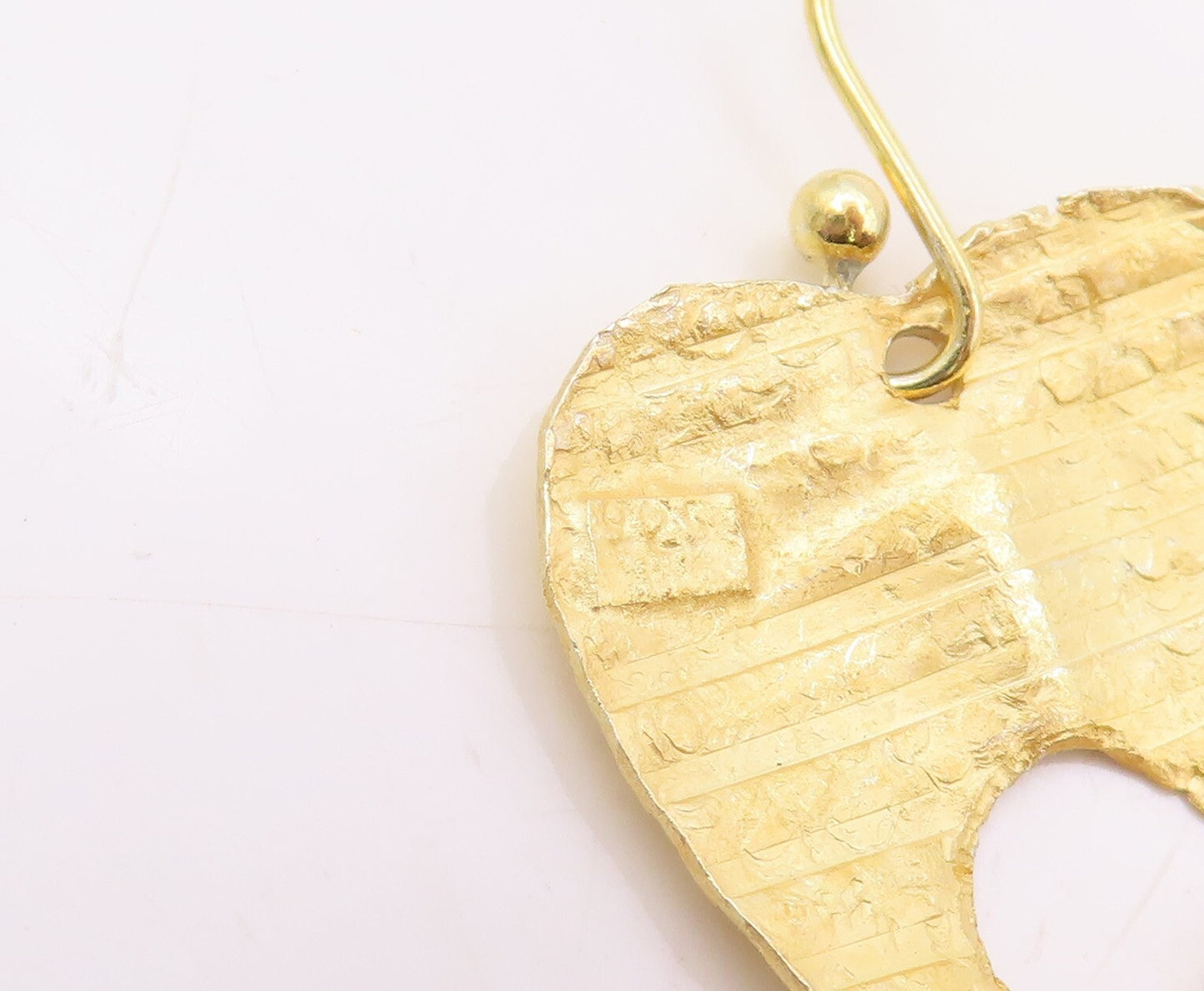 925 Sterling Silver Vintage Earrings Gold Plated Dangling Cutout Hearts  EG13326