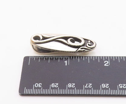 925 Sterling Silver  Vintage Antique Shiny Heavy Swirl Tie Clip  TR2863