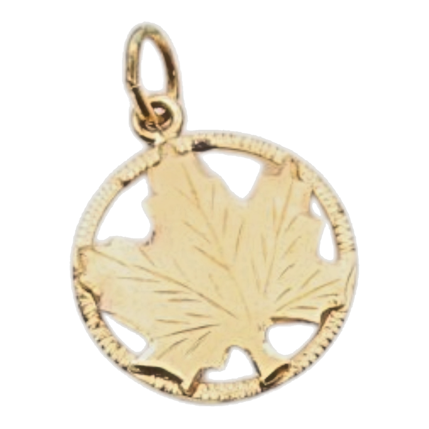 925 Sterling Silver Vintage Pendant Gold Plated Framed Cutout Maple Leaf PT22698