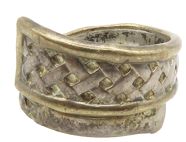 INTERNATIONAL 925 Sterling Silver Vintage Two Tone Bypass Ring Sz 4 RG15065