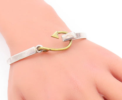 925 Sterling Silver Vintage Bracelet Solid Anchor Hook Lock  BT10680