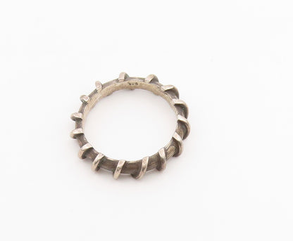 925 Sterling Silver Vintage Ring Brutalist Wrapped Coil Band  Sz 9  RG36649