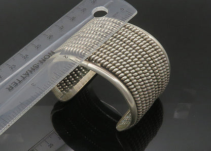 925 Sterling Silver  Vintage Heavy Large Shiny Twist Cuff Bracelet  BT8814