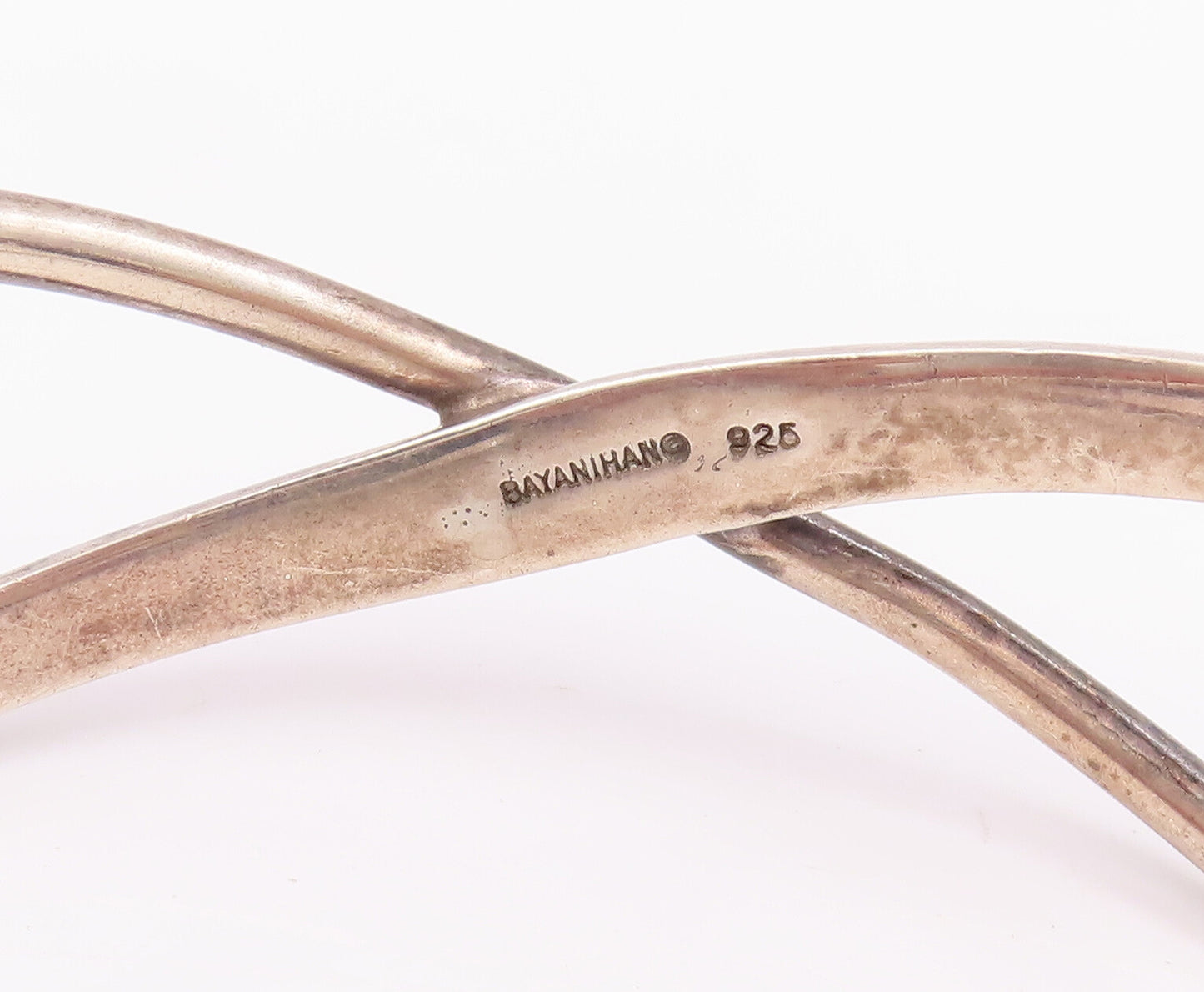 925 Sterling Silver Vintage Bracelet BAYANIHAN Designer Cutout Rod Cuff  BT10574