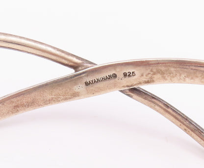 925 Sterling Silver Vintage Bracelet BAYANIHAN Designer Cutout Rod Cuff  BT10574