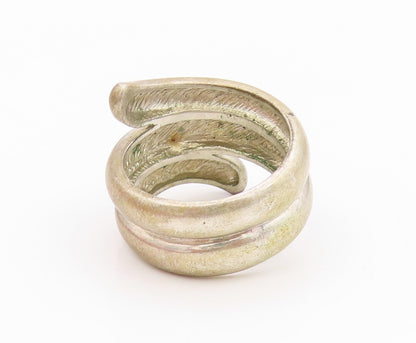 925 Sterling Silver Vintage Ring Solid Cutout Spiral Design  Sz 7  RG33350