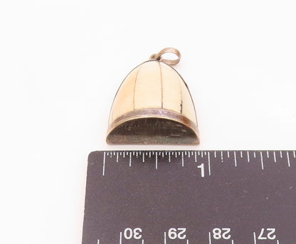 925 Sterling Silver  Vintage Hollow Bell Shaped Dome Pendant  PT14334