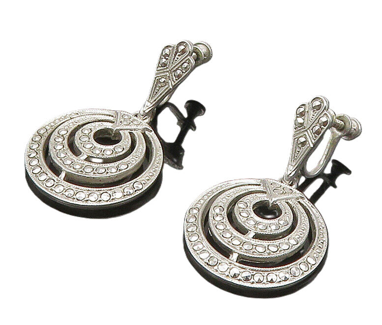 925 Sterling Silver  Sparkling Graduating Circles Non Pierce Earrings  EG8251