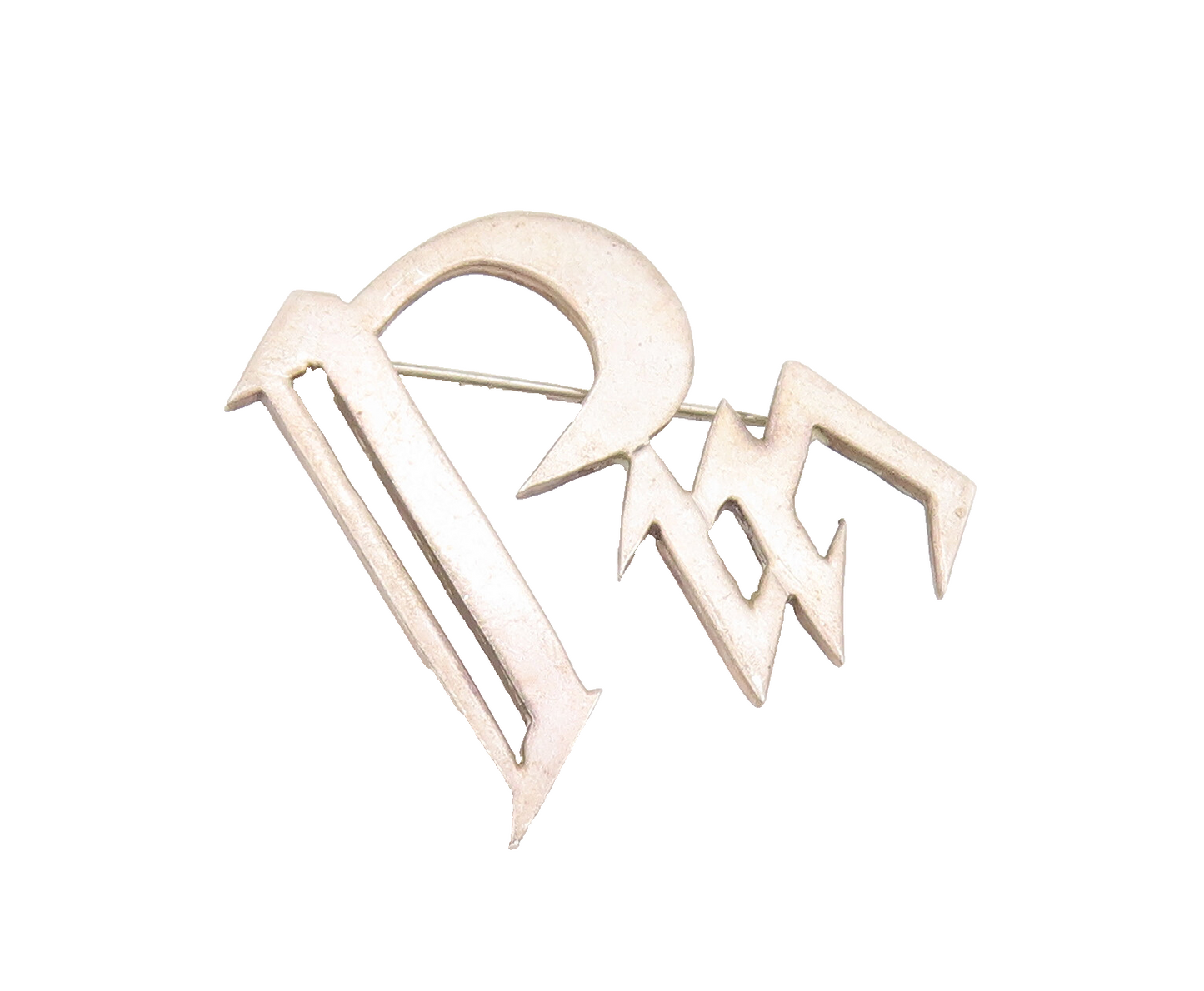 925 Sterling Silver Vintage Brooch Pin Solid Carved Arabic Blessings  BP10724
