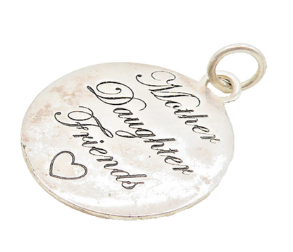 925 LA Sterling Silver  Vintage Mother Daughter Friends Pendant  PT14782
