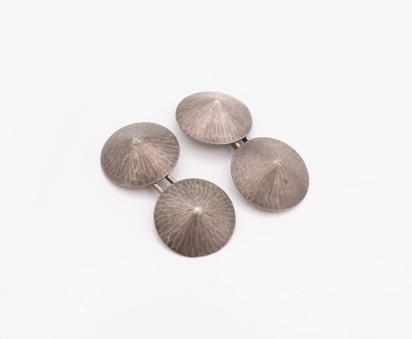 925 Sterling Silver Vintage Cuff Links NORWAY Dark Tone Cone Shape Domes  TR3946