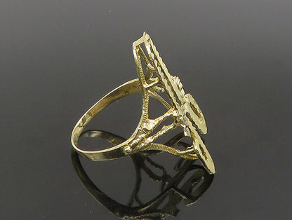 10K GOLD  Vintage Linear Textured Initial A Cutout Ring Sz 10  GR346