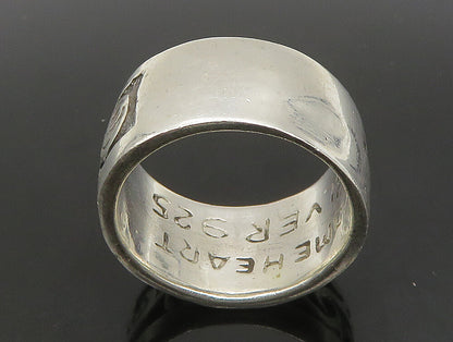 DESIGNER 925 Sterling Silver  Vintage Shiny Large Band Ring Sz 12.5  RG23807