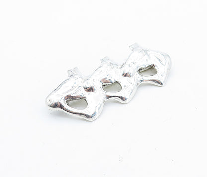MEXICO 925 Sterling Silver  Vintage Triple Horse's Head Brooch Pin  BP2727