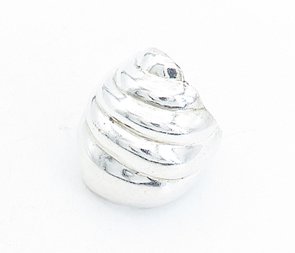 925 Sterling Silver  Vintage Shiny Fluted Snail Shell Band Ring Sz 8.5  RG5555