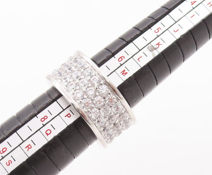 925 Sterling Silver Vintage Ring Minimalist CZ Inlay 360 Band  Sz 7  RG29802
