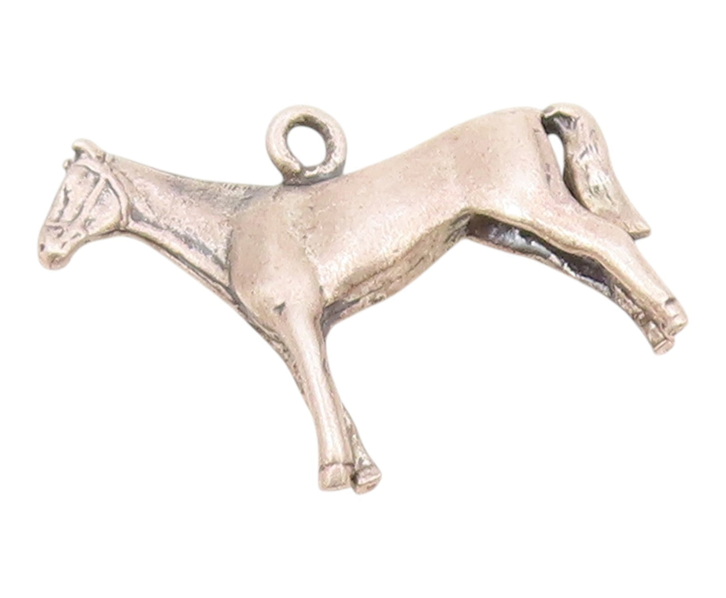 925 Sterling Silver  Vintage Shiny Sanding Horse Animal Motif Pendant  PT19390