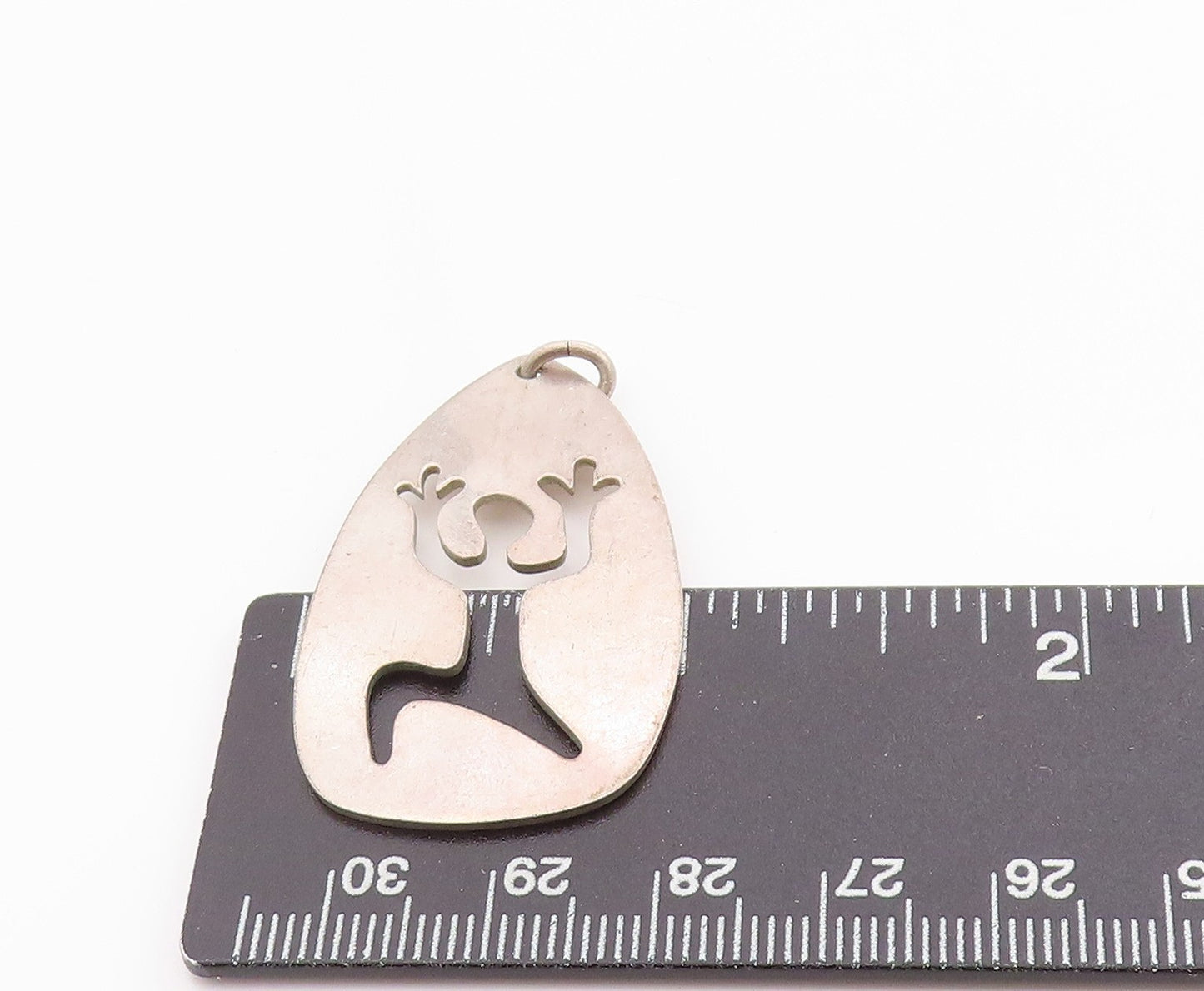925 Sterling Silver Vintage Pendant Minimalistic Running Human Cutout PT24685
