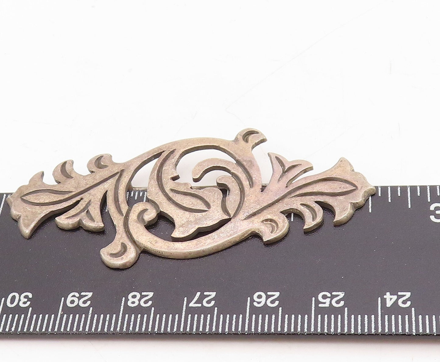 925 Sterling Silver Vintage Brooch Pin TAXCO Dark Tone Floral Design  BP11458