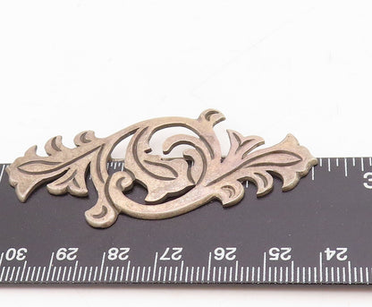 925 Sterling Silver Vintage Brooch Pin TAXCO Dark Tone Floral Design  BP11458