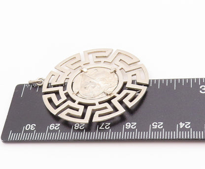 925 Sterling Silver Vintage Pendant Alexander Greek Roman Coin Medallion PT24997