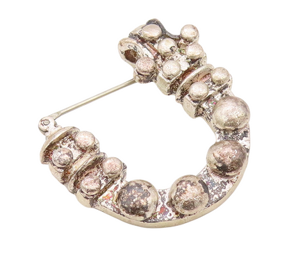 925 Sterling Silver Vintage Brooch Pin Antique Beaded Carved Solid U  BP11246