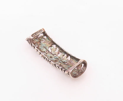 ESPO SIG 925 Sterling Silver Vintage Scalloped Swirl Linear Dome Pendant PT20403