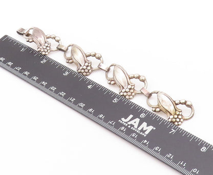 925 Sterling Silver Vintage Bracelet Modernist Cutout Infinity Flowers  BT11208