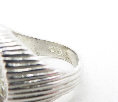 925 Sterling Silver Vintage Sculpted Religious Figure Band Ring Sz 5 RG5585