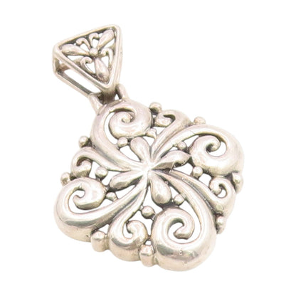 925 Sterling Silver Vintage Pendant Intricate Floral Scrollwork Locket  PT25810