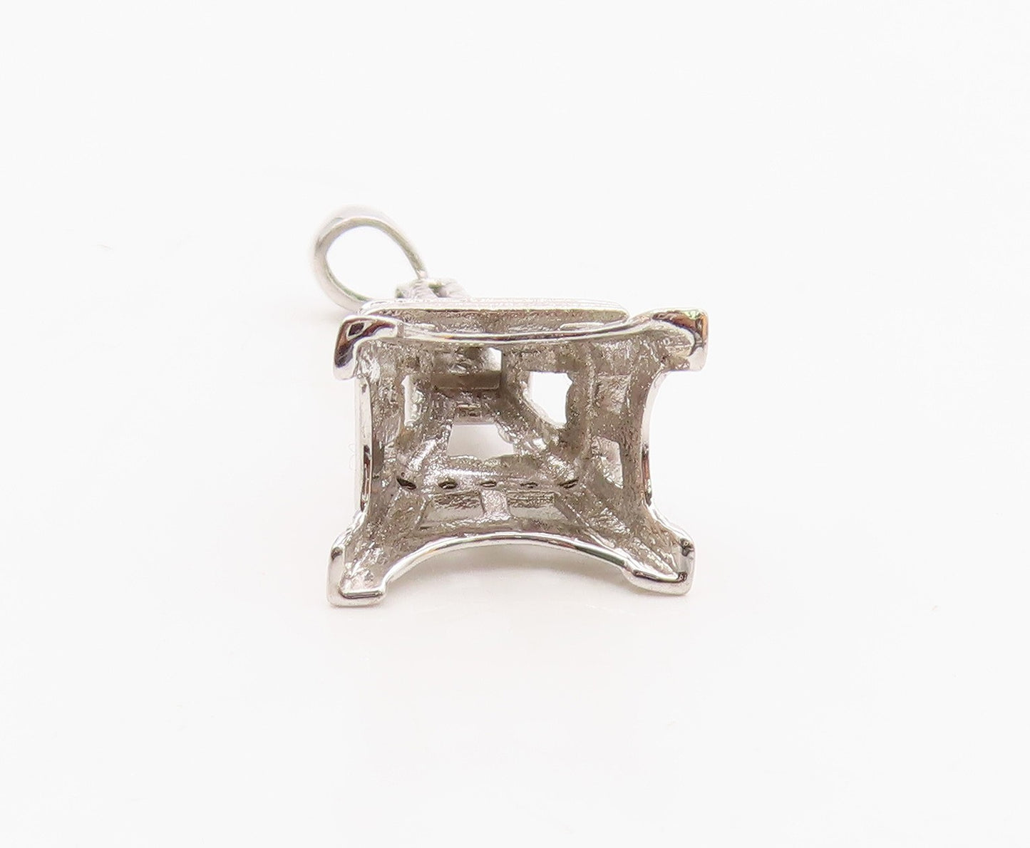 925 Sterling Silver  Vintage Cubic Zirconia Paris Eiffel Tower Pendant PT20773