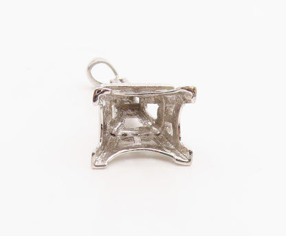 925 Sterling Silver  Vintage Cubic Zirconia Paris Eiffel Tower Pendant PT20773