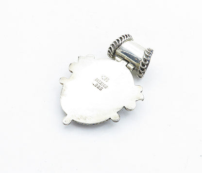MEXICO 925 Sterling Silver  Vintage Cabochon Cut Quartz Twist Pendant  PT4008