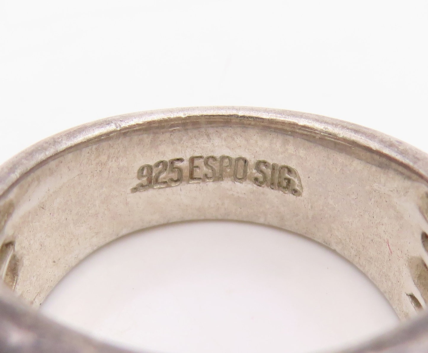 925 Sterling Silver Vintage Ring ESPO SIG Chunky Triple Row Band  Sz 8  RG34164