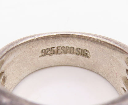 925 Sterling Silver Vintage Ring ESPO SIG Chunky Triple Row Band  Sz 8  RG34164