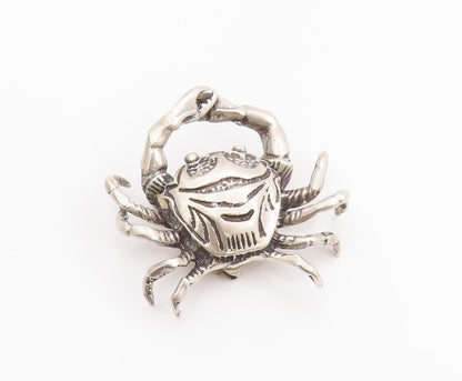 925 Sterling Silver Vintage Brooch Etched Crab Cancer Astrology Zodiac  BP11837