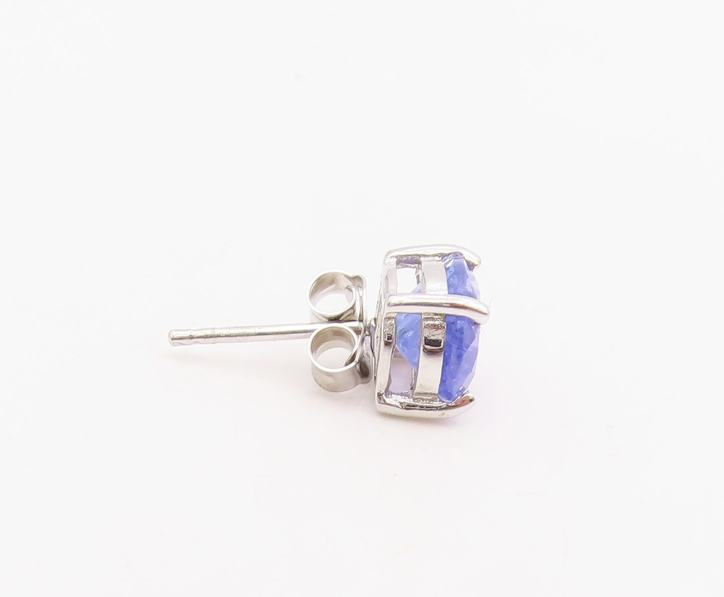 925 Sterling Silver Vintage Earrings Minimalist Oval Cut Tanzanite Studs EG13823