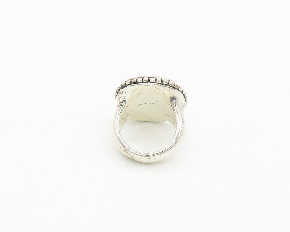 925 Sterling Silver Vintage Black Onyx Pretzel Swirl Cocktail Ring Sz 9  RG19454