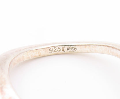925 Sterling Silver Vintage Ring Infinity Wave Single CZ Stone  Sz 8  RG32806