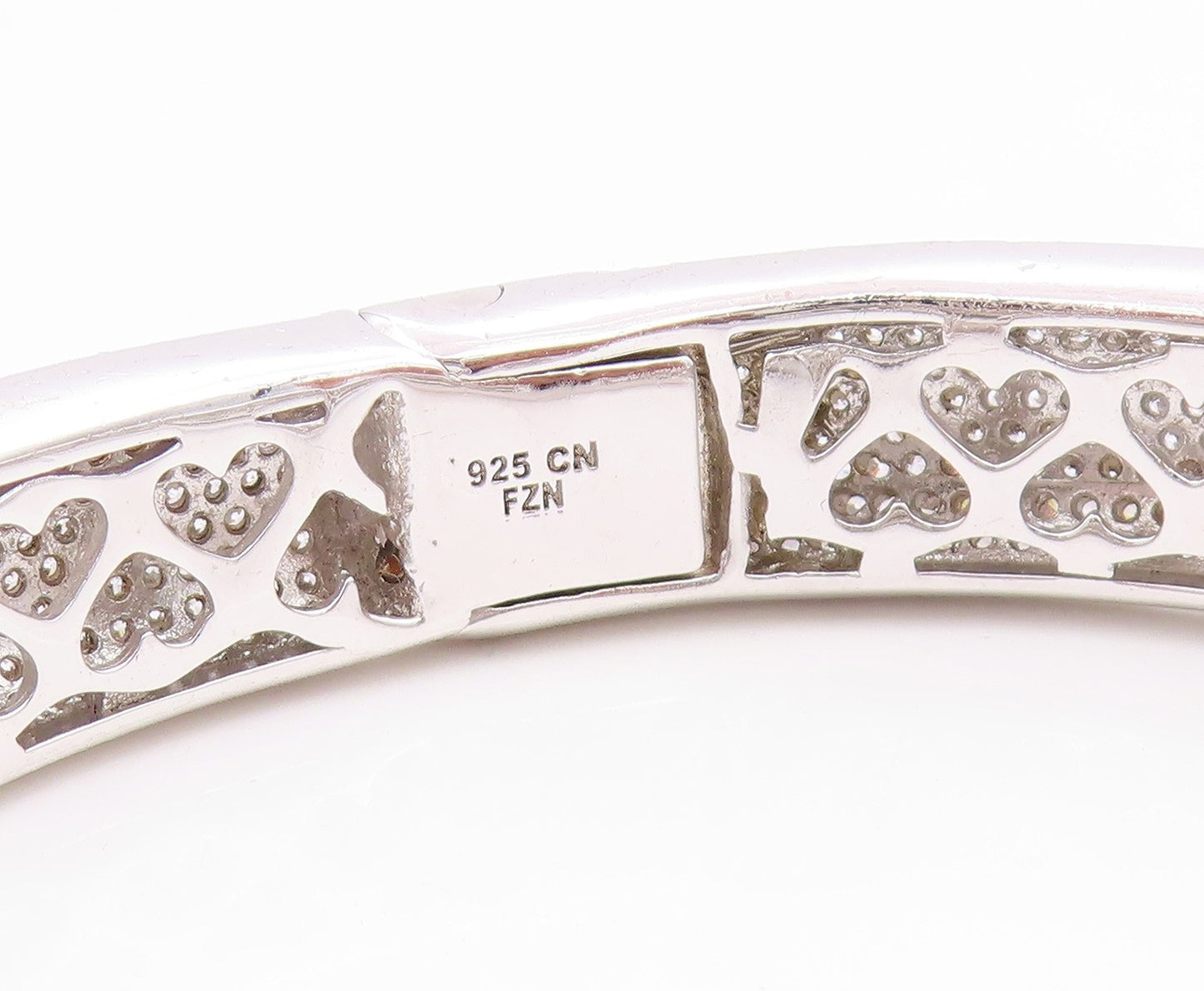 925 Sterling Silver Vintage Bracelet CZ Cluster Panther Head Bangle  BT11987