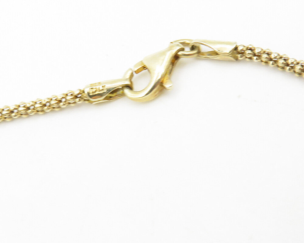 925 Sterling Silver  Smoky Topaz Gold Plated Shiny Chain Necklace  NE1853
