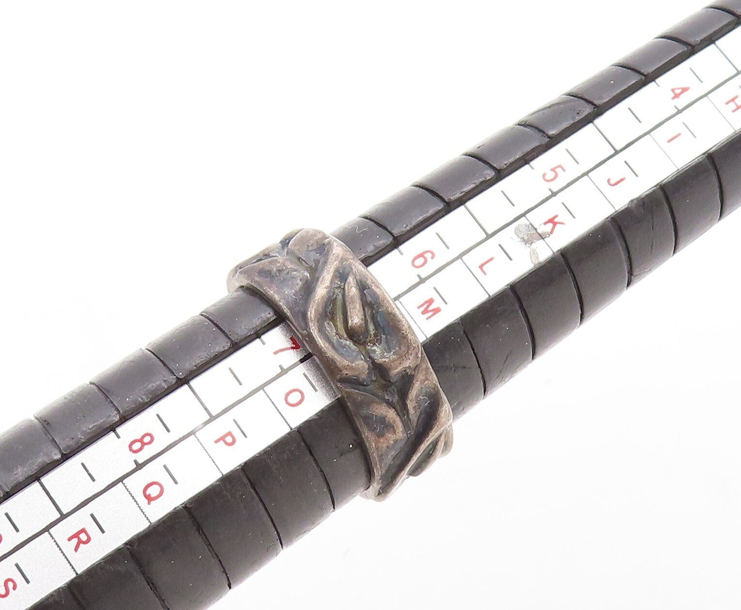 925 Sterling Silver Vintage Ring CINI Dark Tone Brutalist Cutout Sz 6.5  RG31261