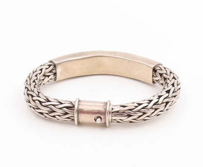 925 Sterling Silver Vintage Bracelet Braided Scrollwork Statement Cuff  BT11469