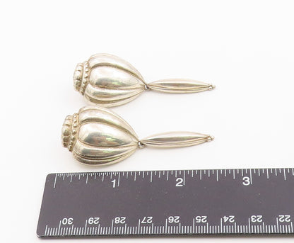 925 Sterling Silver Vintage Earrings Modernist Fluted Hot Air Balloon  EG14421