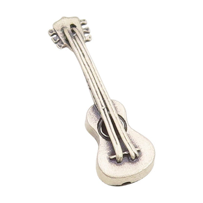 925 Sterling Silver Vintage Pendant BEAU Etched Musician Guitar Charm   PT25201