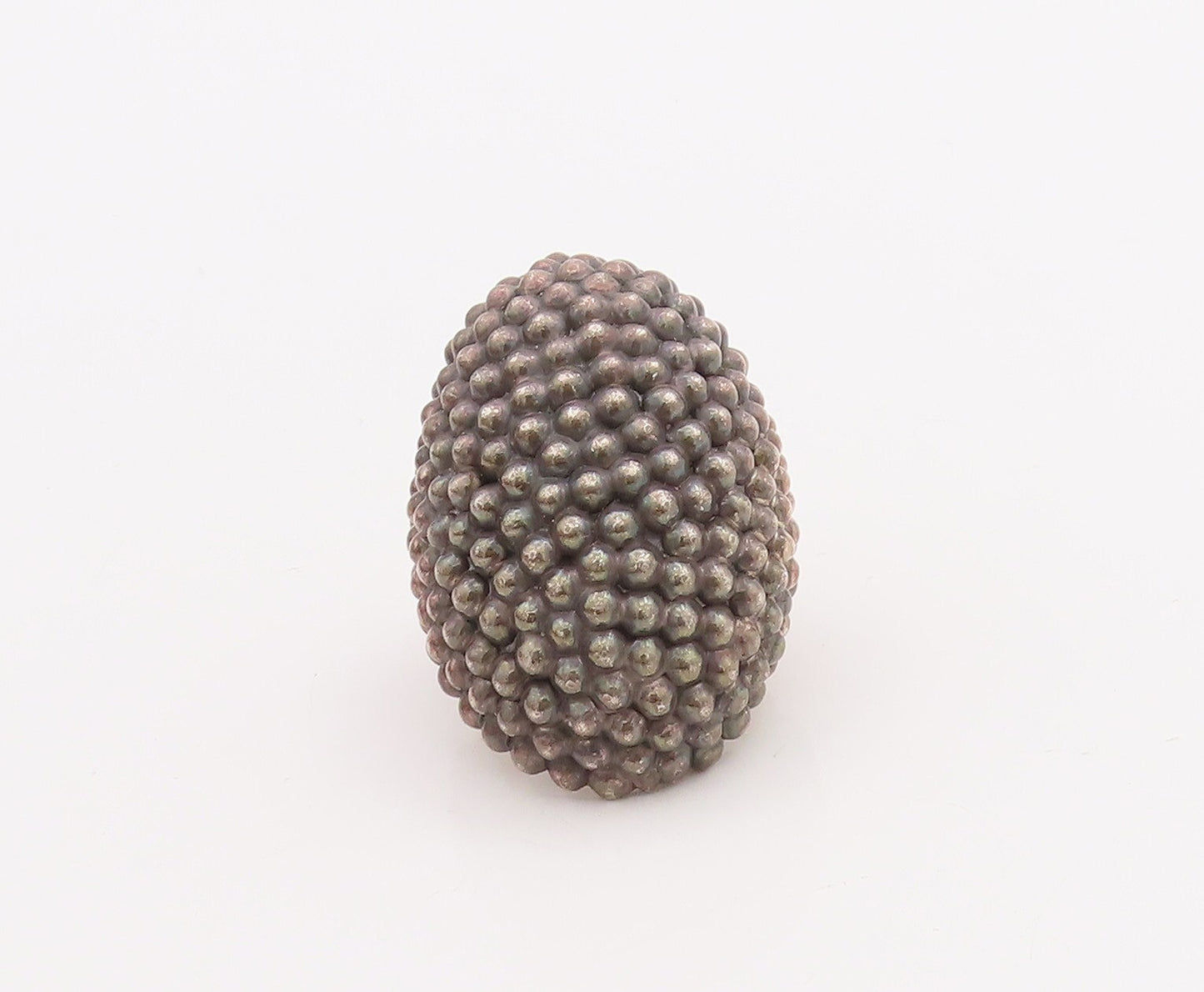 925 Sterling Silver Vintage Ring MEXICO Large Heavy Beaded   Sz 7.5  RG28899