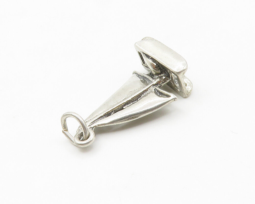 925 Sterling Silver  Vintage Petite Shiny Sail Boat Motif Pendant  PT11363
